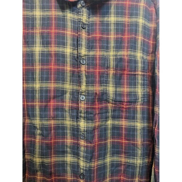 Carbon 2 Cobalt Flannel Plaid Shirt Men's Size XL Button Front Soft Multicolor - Picture 2 of 6